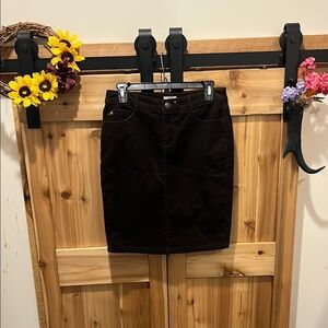 Anthropologie Espresso Pencil Corduroy Skirt